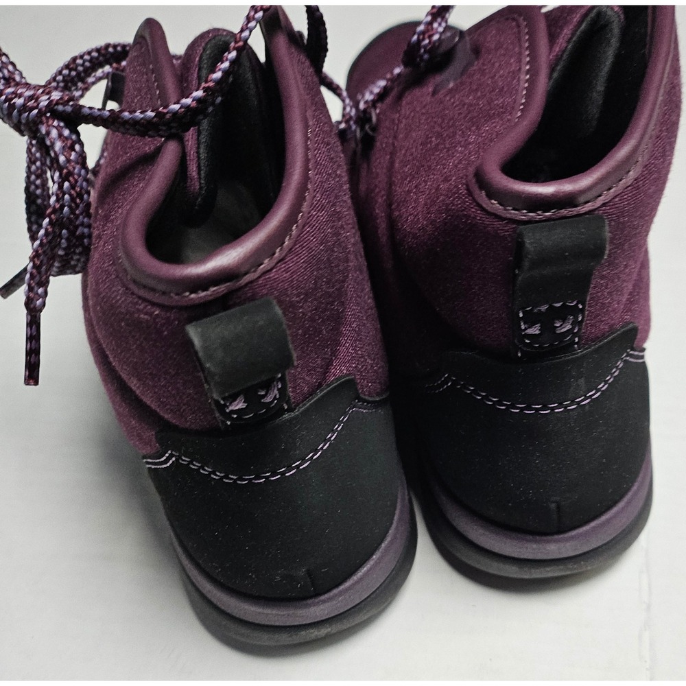 CLARKS Cloudsteppers Cabrini Cove Aubergine Lace Up Ankle Boots Women US 7 M - Picture 4 of 10
